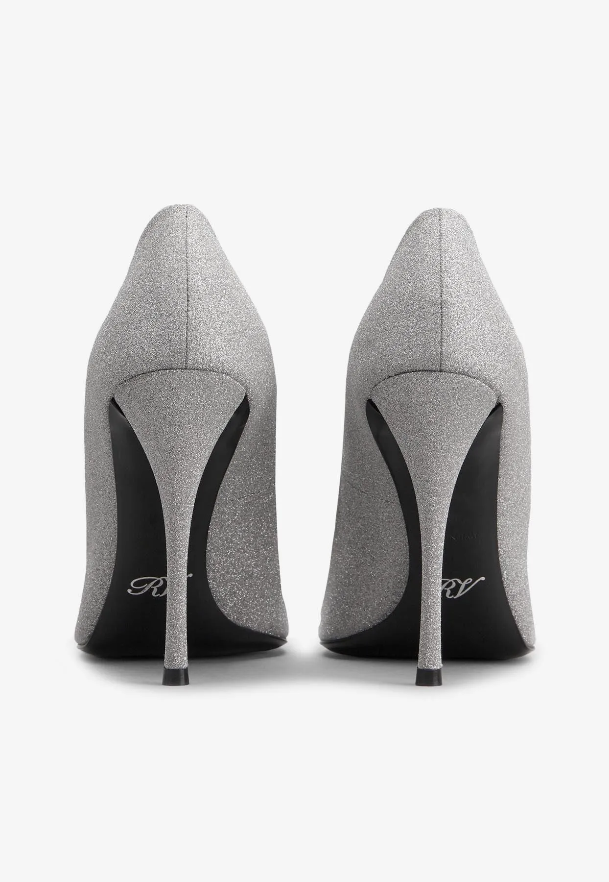 100 Crystal Flower Buckle Pumps in Glitter Fabric