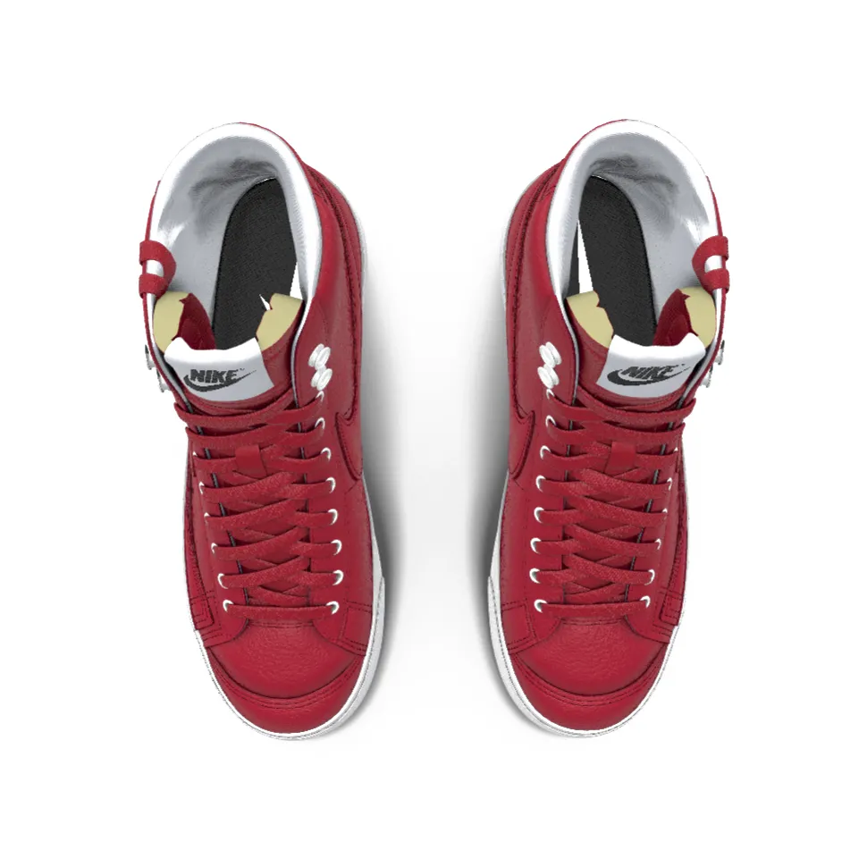 $195 NIB NEW Mens NIKE Blazer Mid 77 Custom Varsity Red Premium Leather Shoes