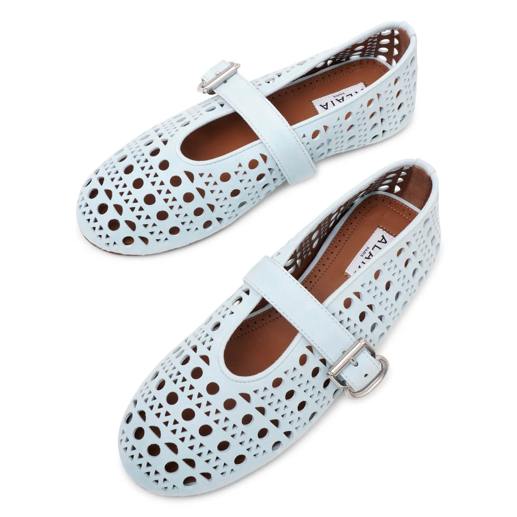 Ballerina light blue suede ballet flats