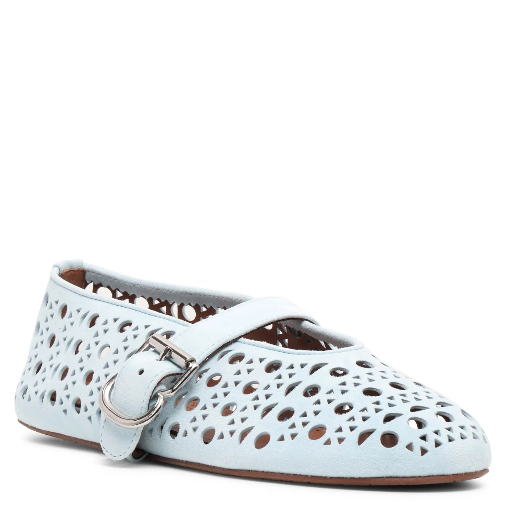Ballerina light blue suede ballet flats