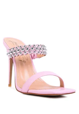 BANDY High Heel Metal Ball Slip On Sandals