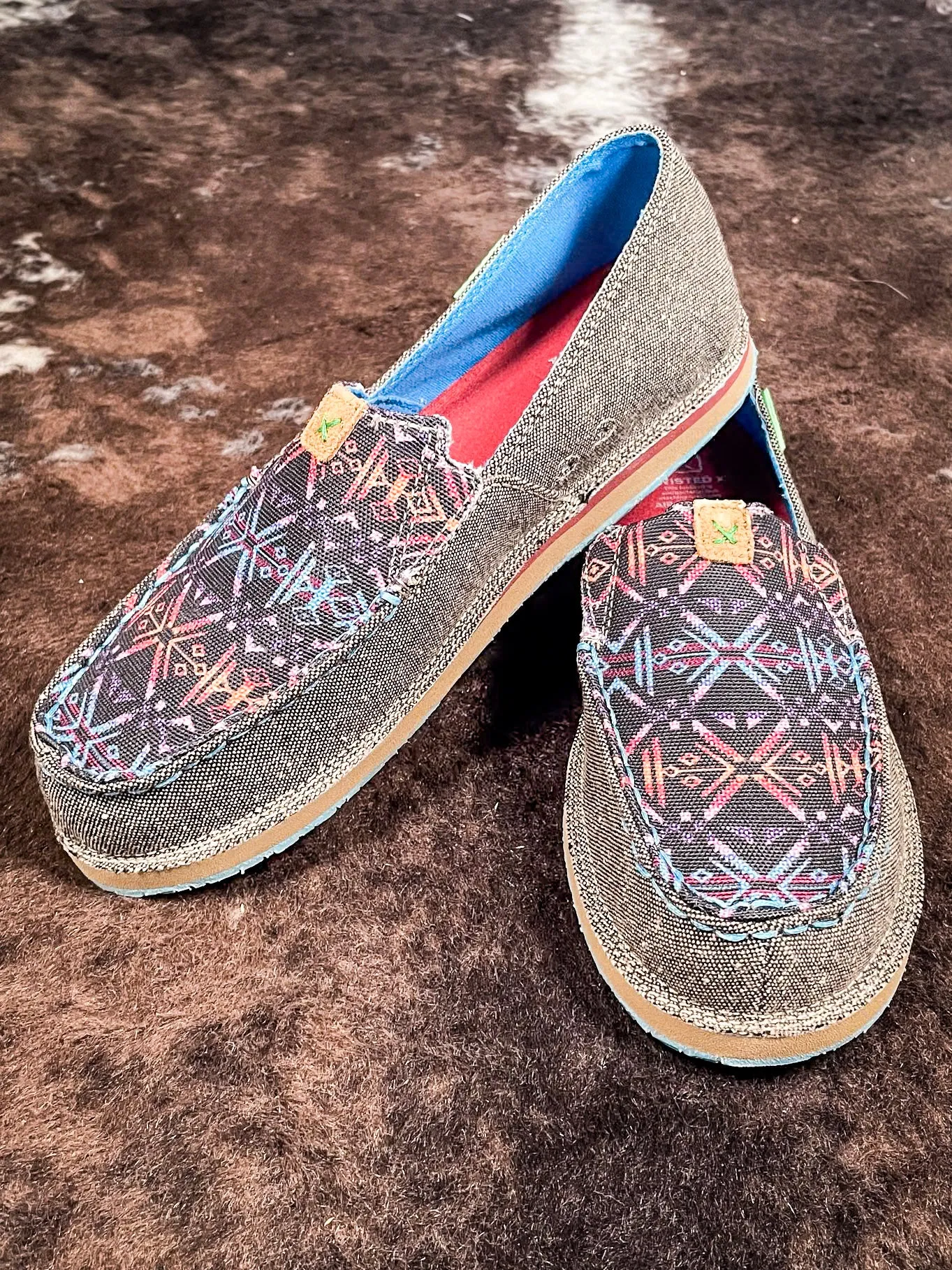 Banshee Twisted X Slip - On Loafer - Eco Dust & Blue Aztec