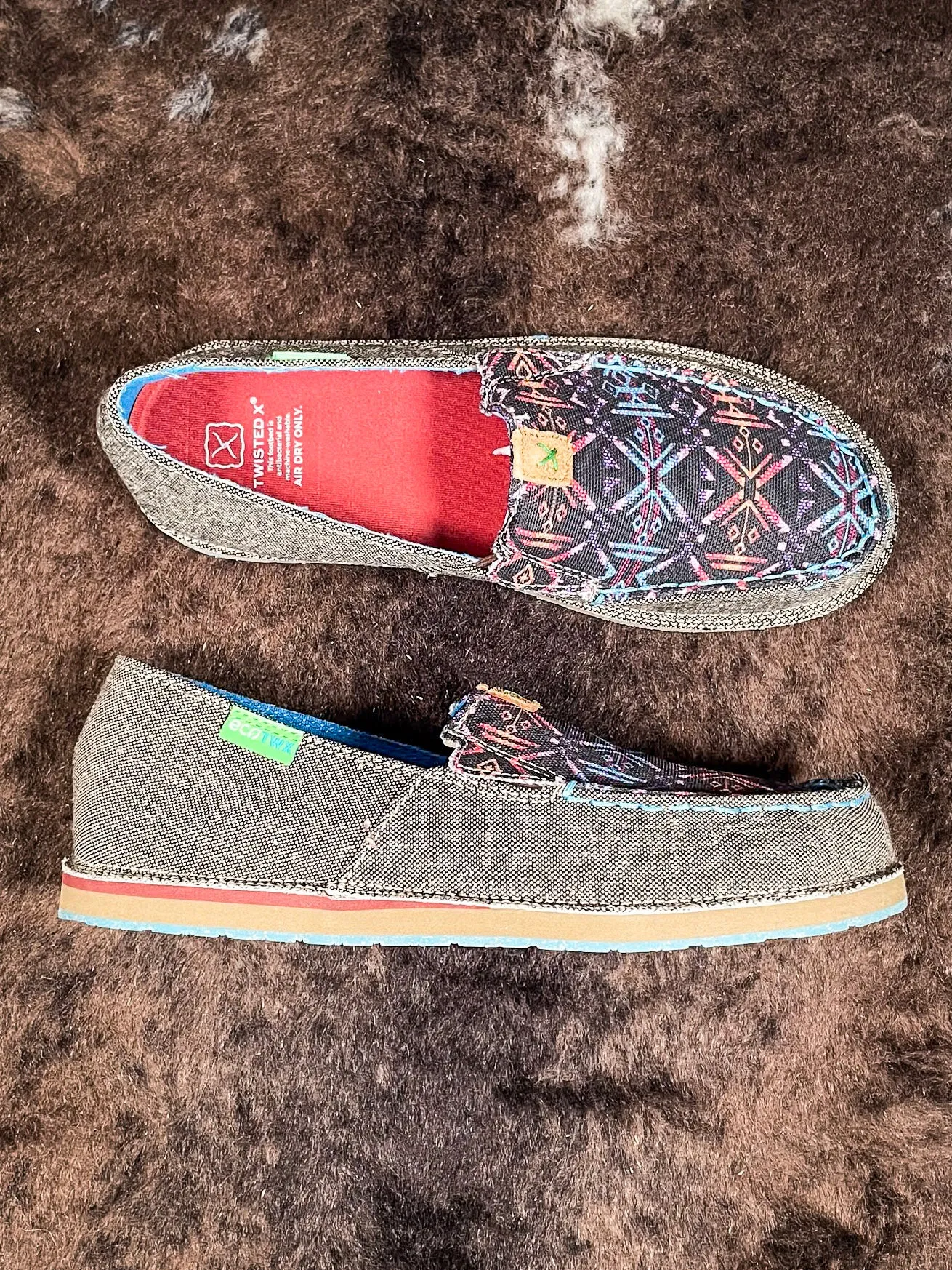 Banshee Twisted X Slip - On Loafer - Eco Dust & Blue Aztec