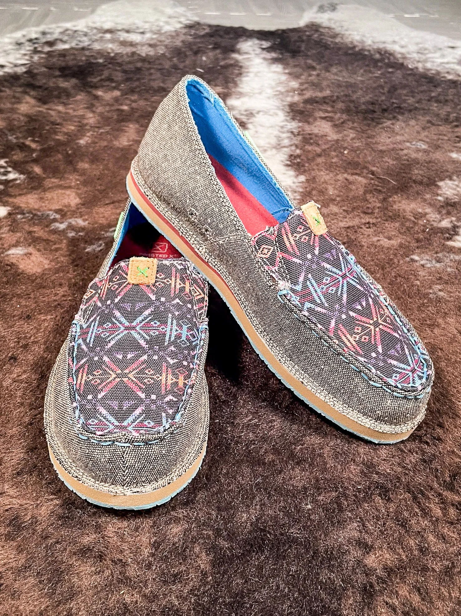 Banshee Twisted X Slip - On Loafer - Eco Dust & Blue Aztec