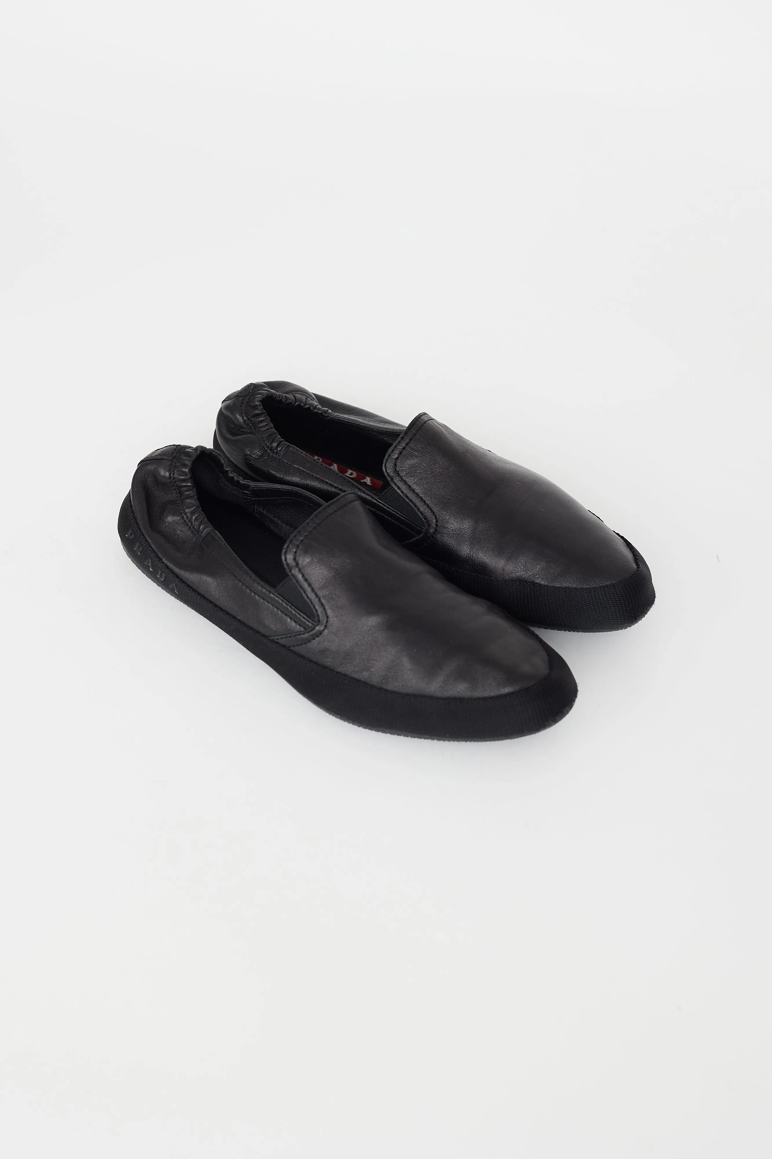 Black Leather Slip On Loafer
