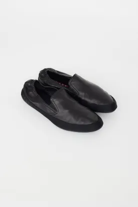 Black Leather Slip On Loafer