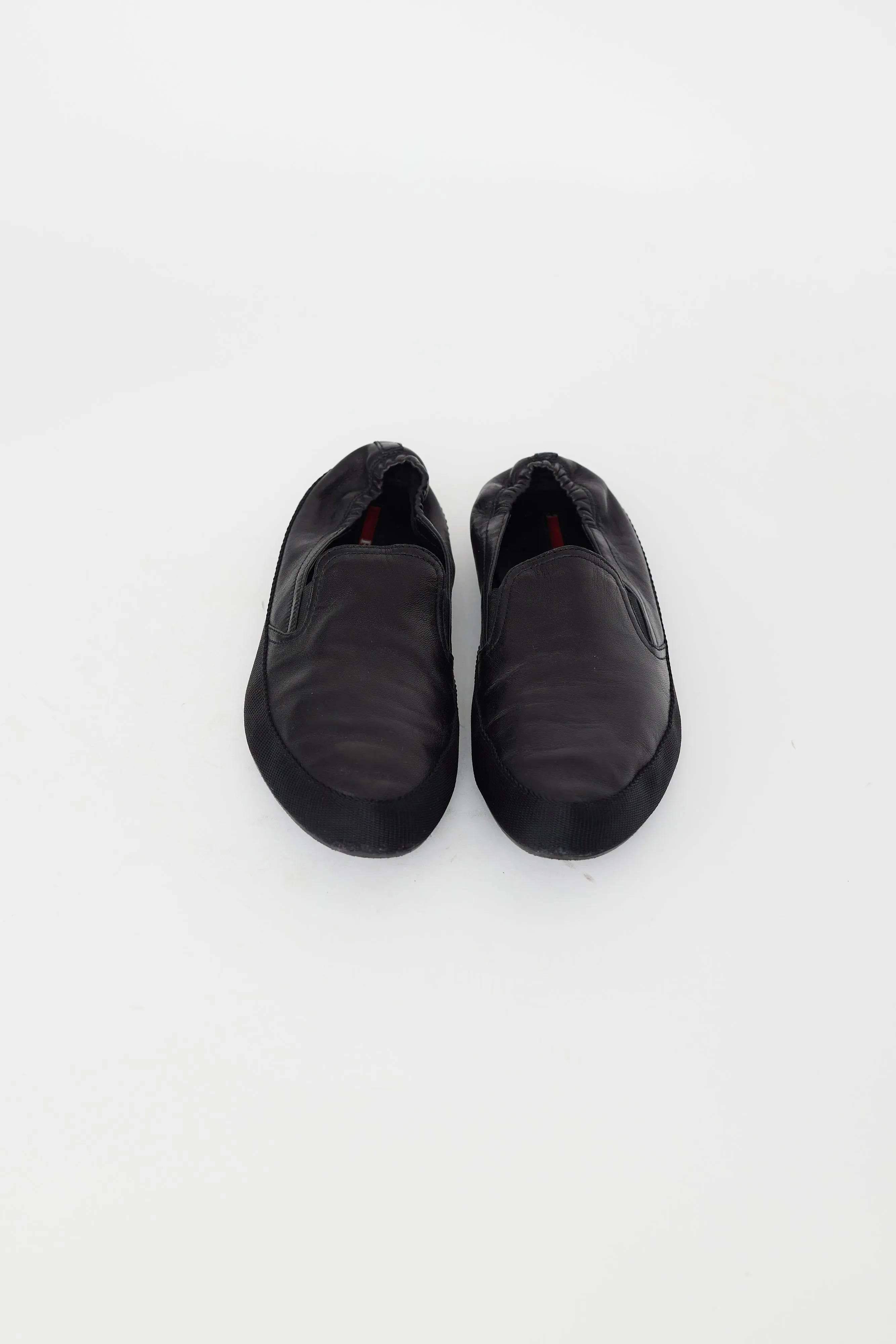Black Leather Slip On Loafer
