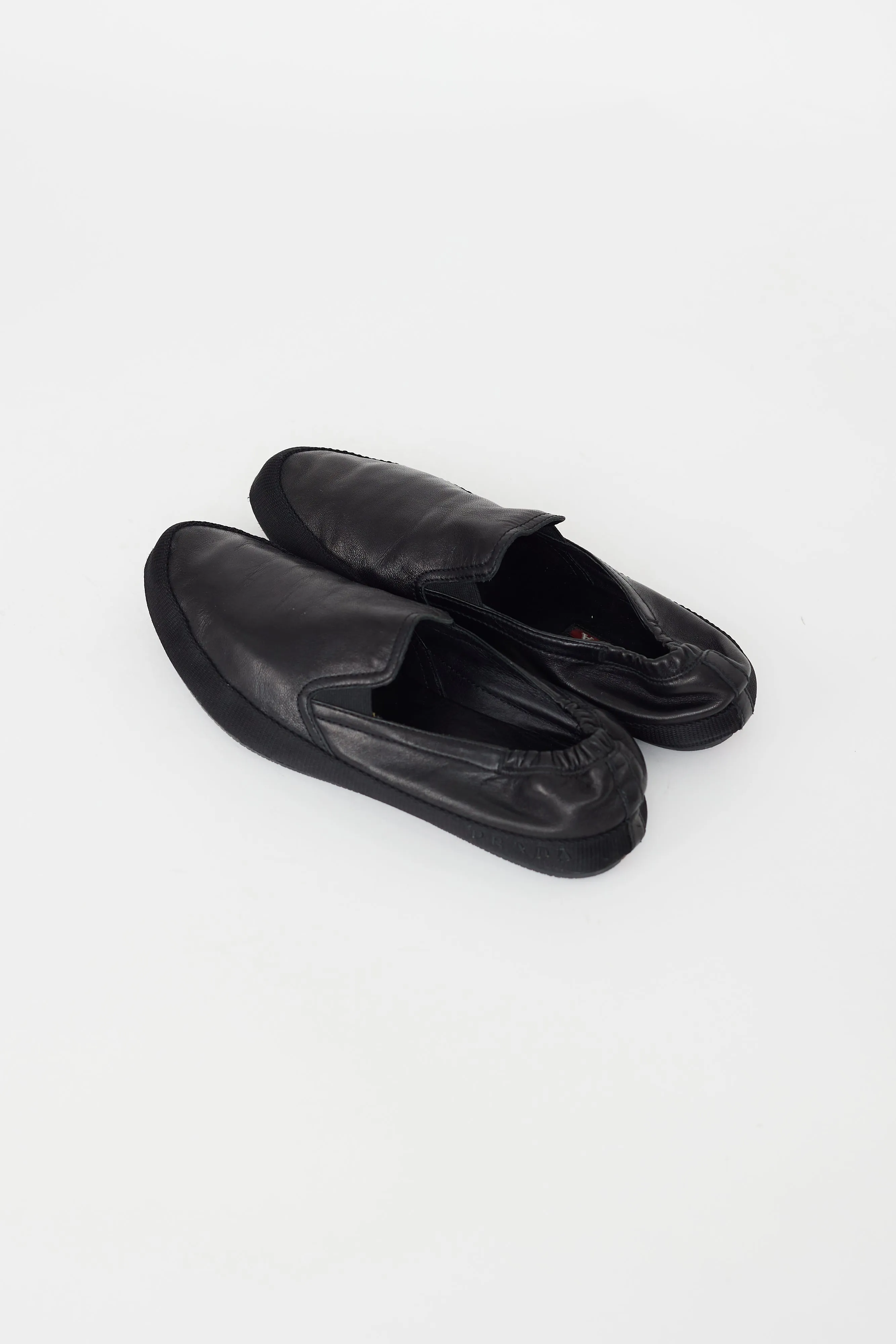 Black Leather Slip On Loafer