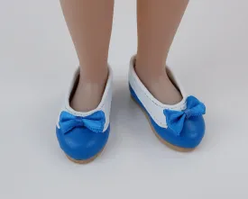 Collared Ballet Flats - Royal Blue & White