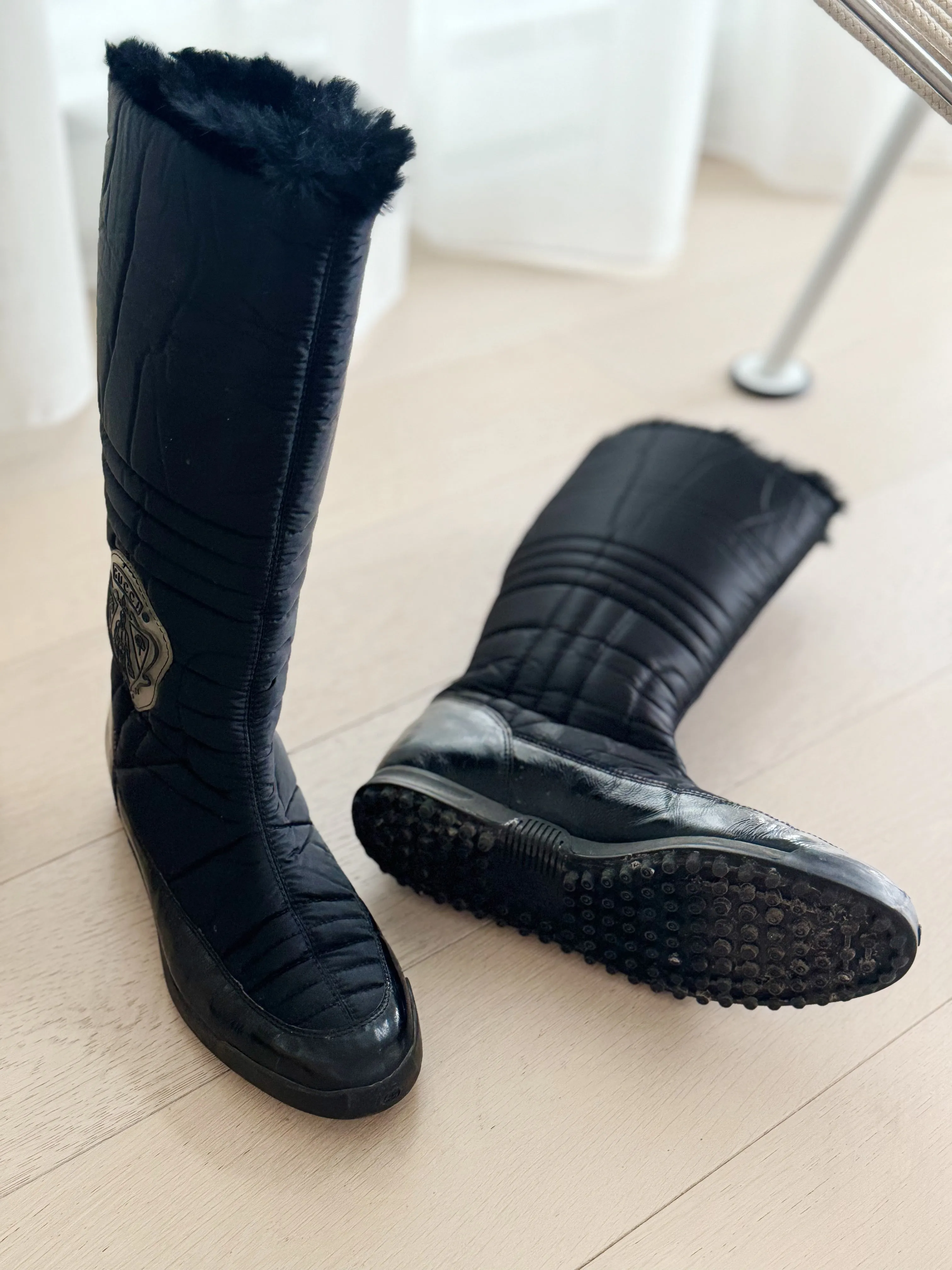 Fur Trim Flat Boots