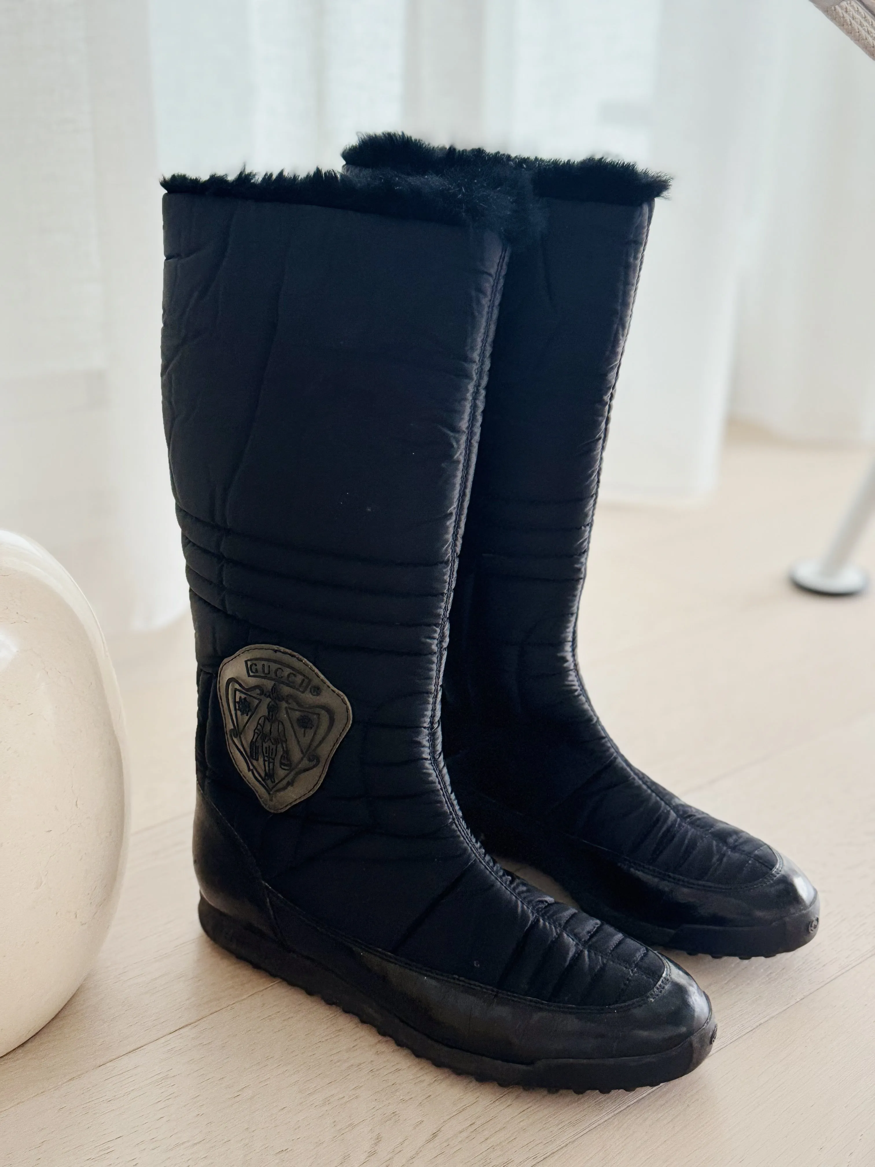 Fur Trim Flat Boots