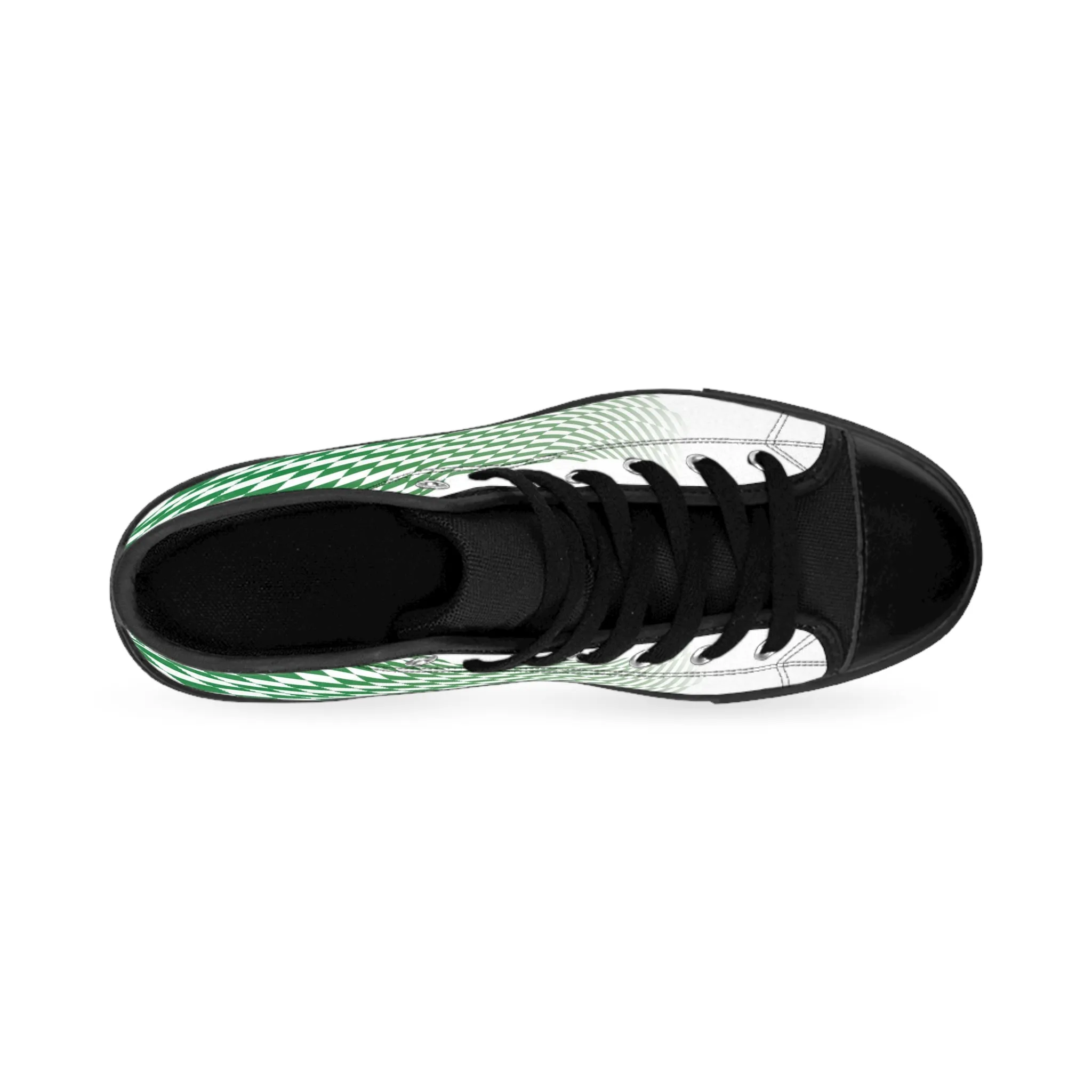 Green Checkered Flag Men's Classic Sneakers