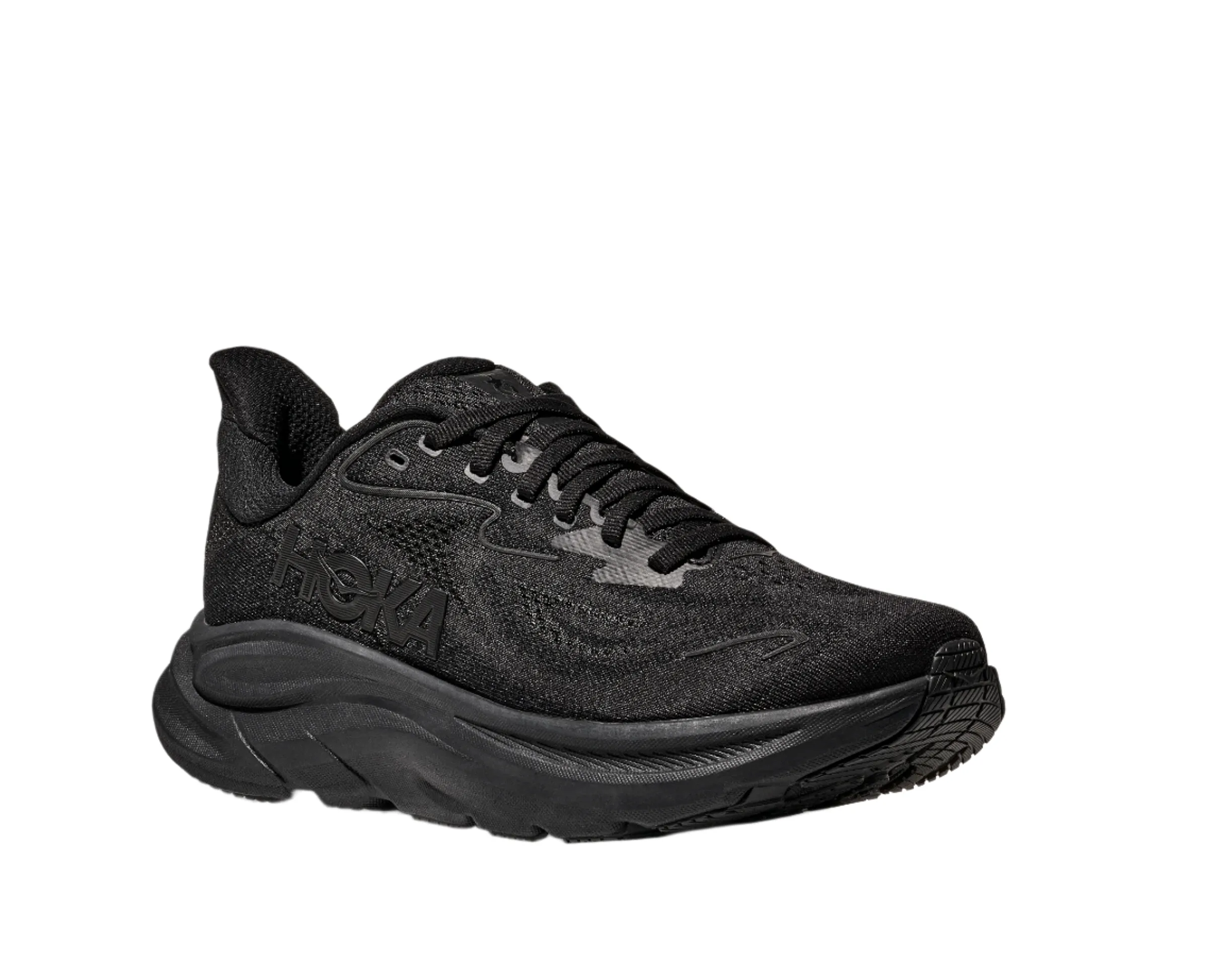 HOKA Men's Clifton 10 Cushioned Running Shoe - Black/Black
