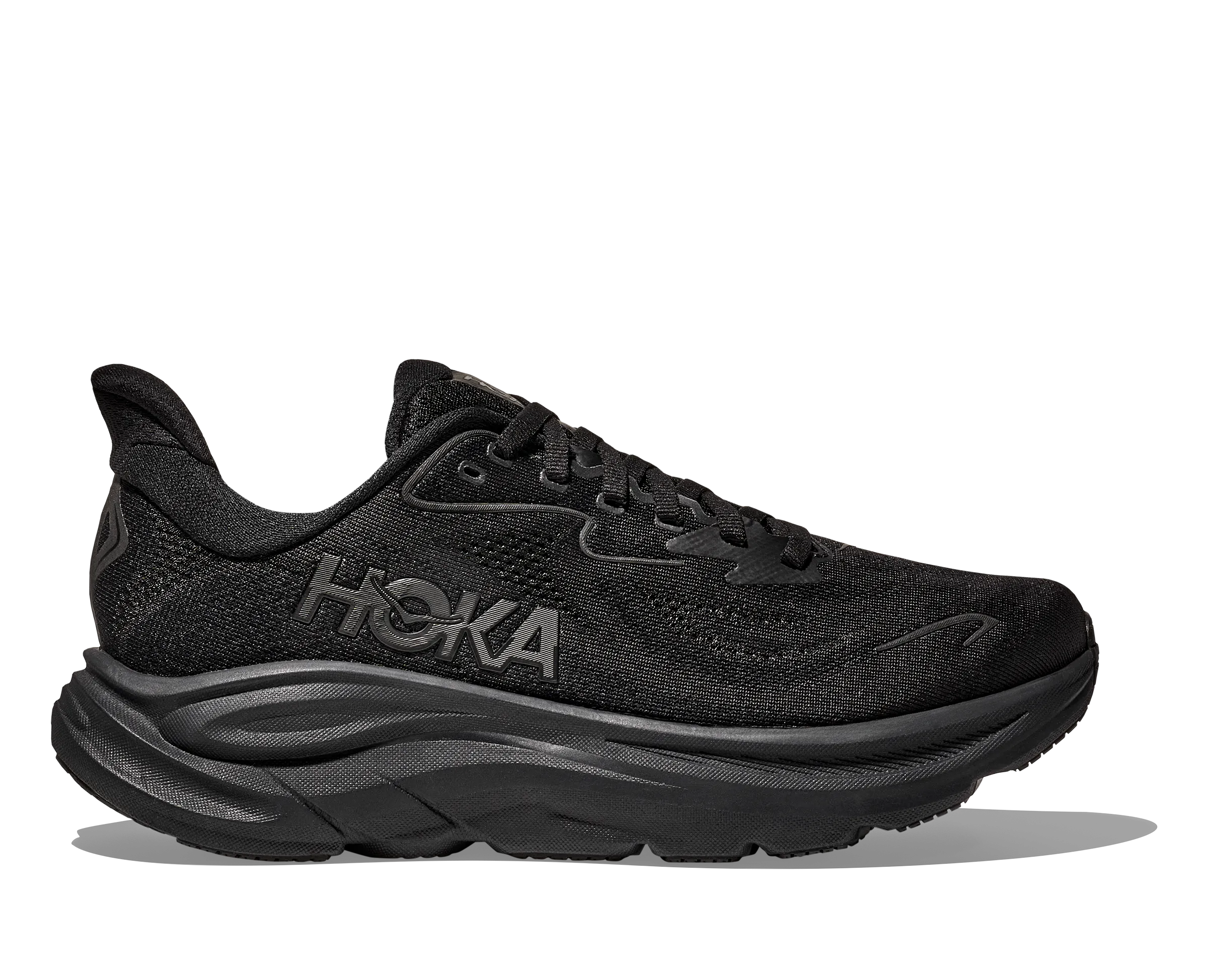 HOKA Men's Clifton 10 Cushioned Running Shoe - Black/Black