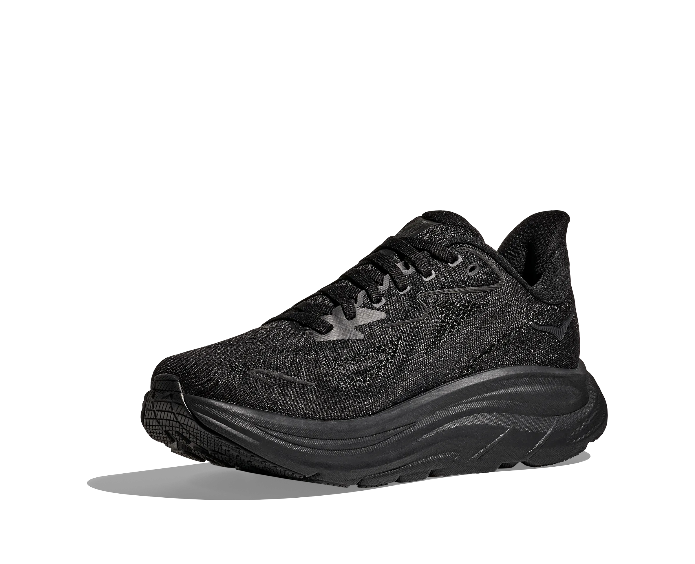 HOKA Men's Clifton 10 Cushioned Running Shoe - Black/Black