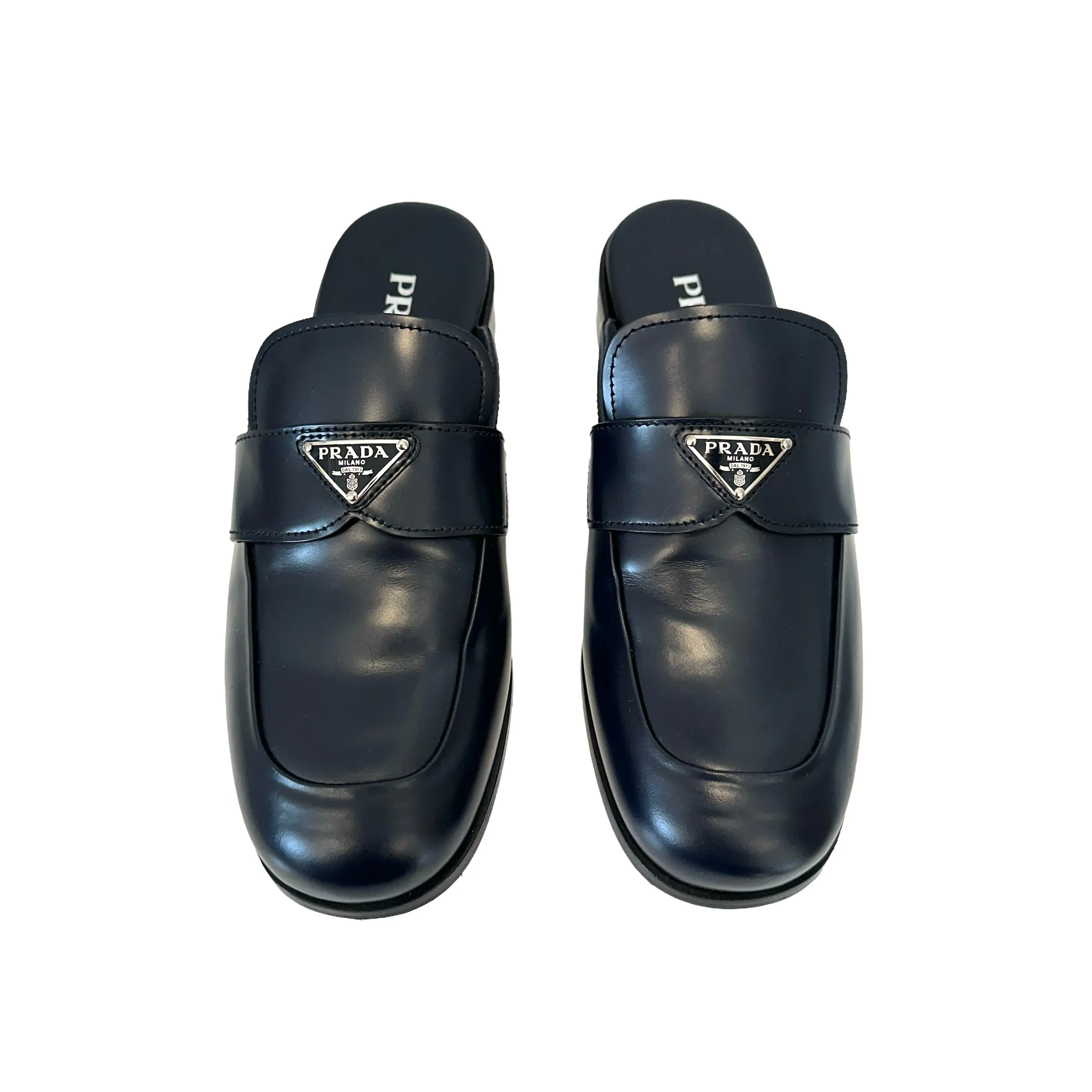 Navy Logo Mules - 8