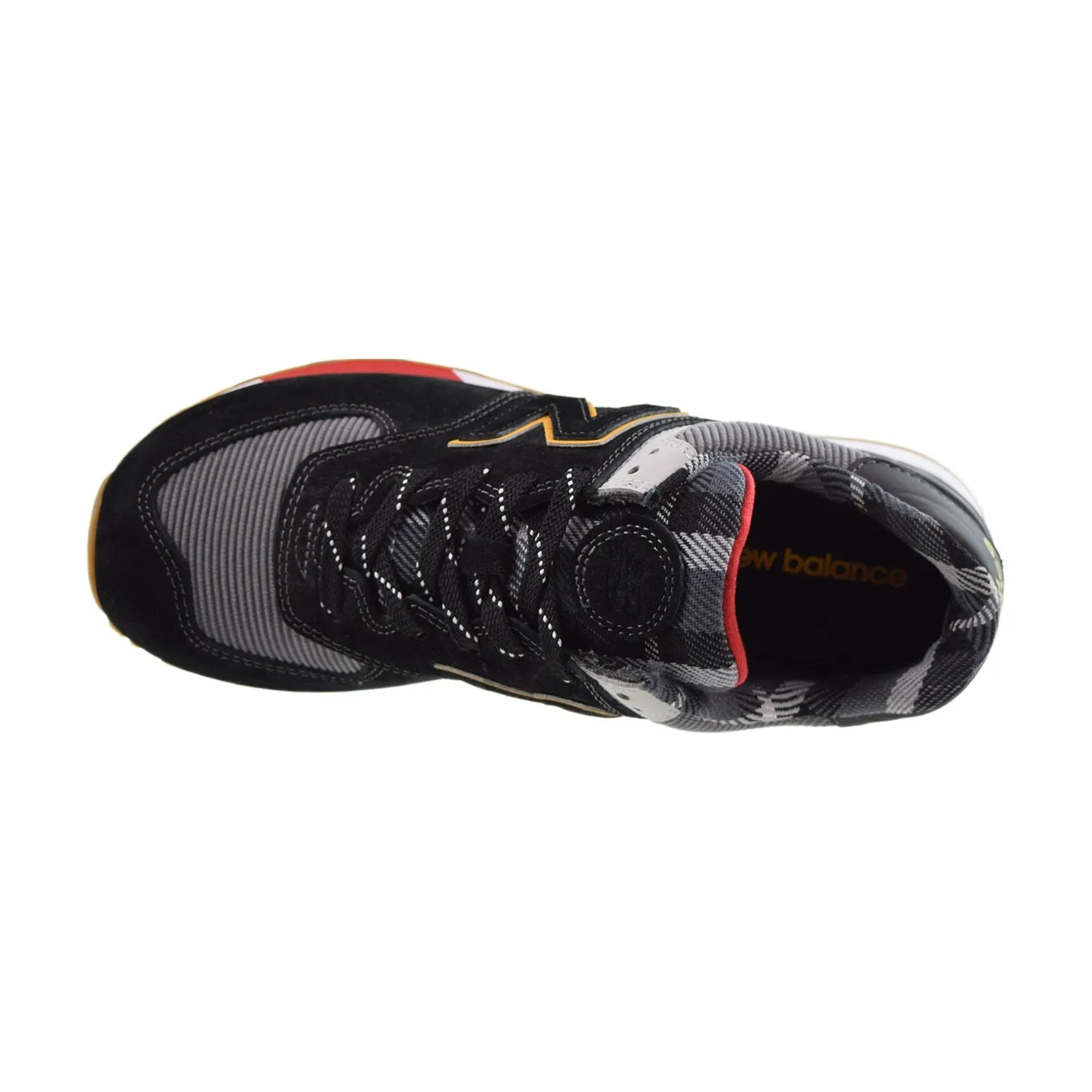 New Balance 574 Men's Shoes Black-Team Red