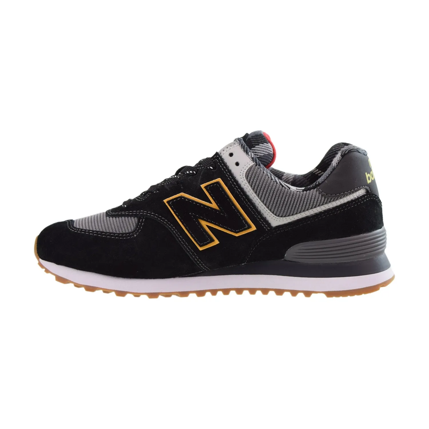 New Balance 574 Men's Shoes Black-Team Red