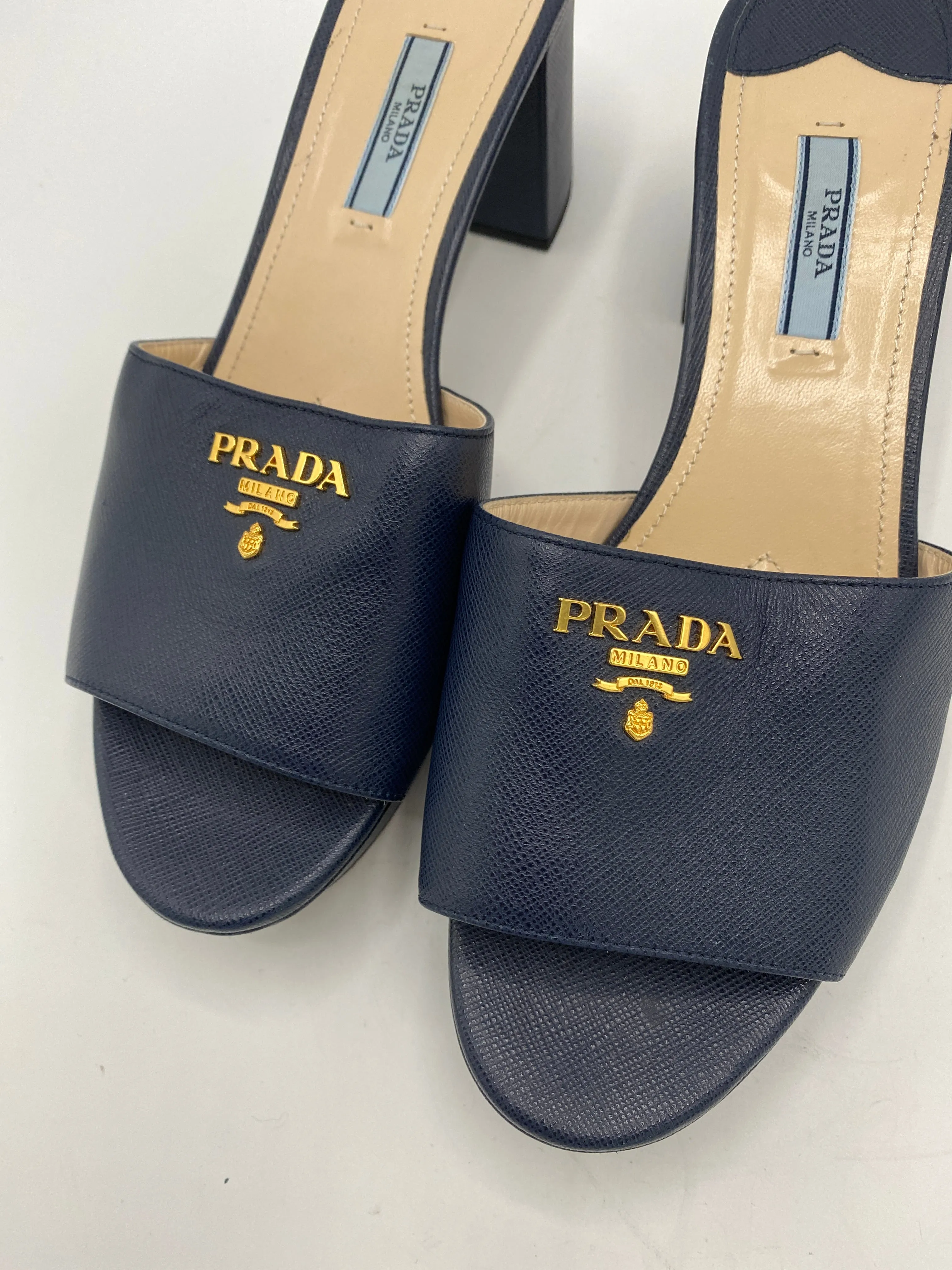 Prada logo mules