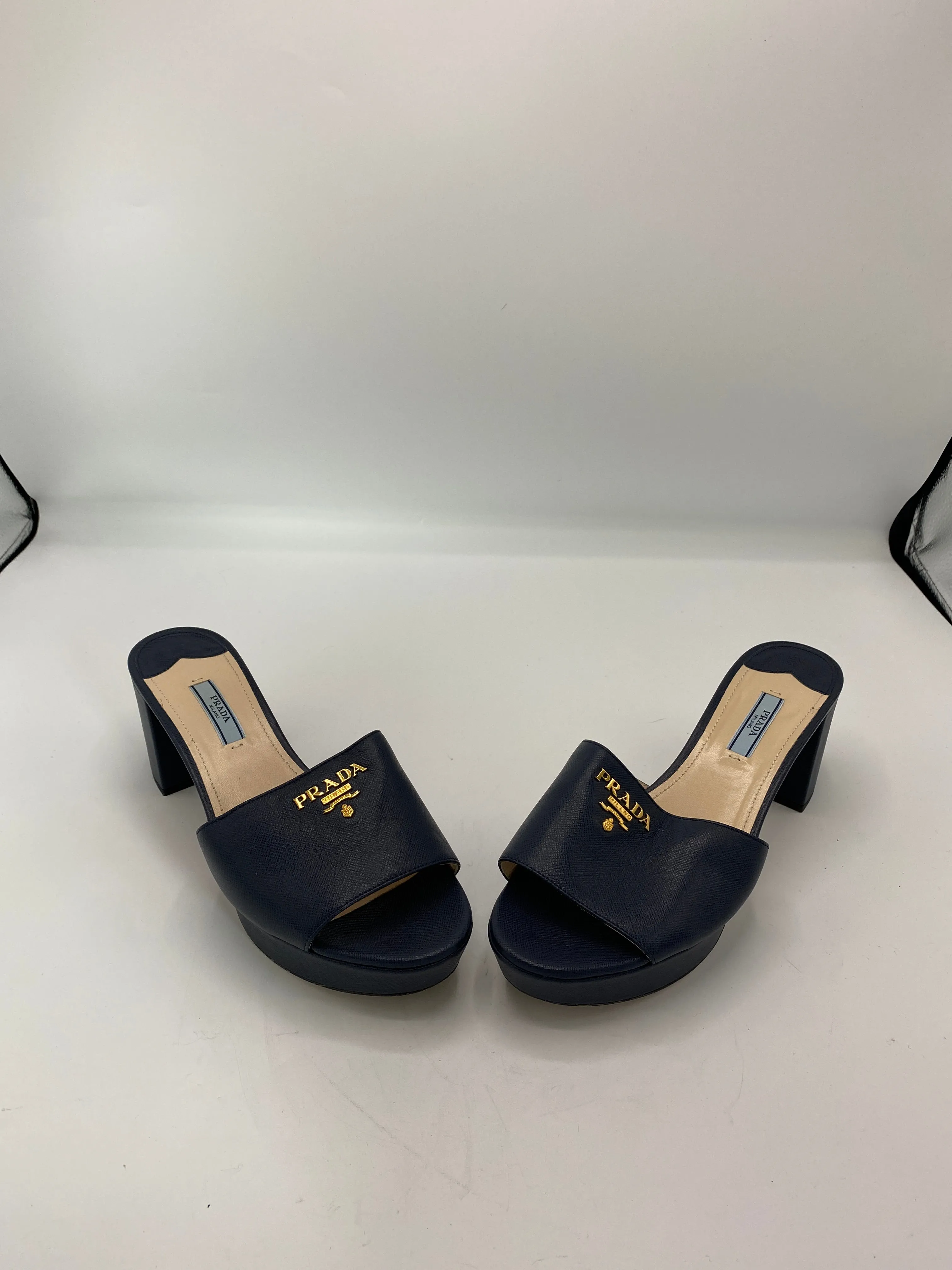 Prada logo mules