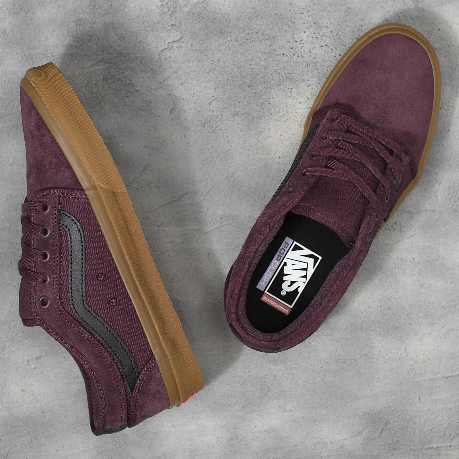 Vans Chukka Low Sidestripe Skateboard Shoe -Port/Gum