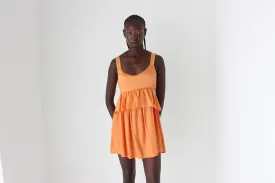 Y2K Sherbet Silk Babydoll Ruffle & Puff Mini Dress